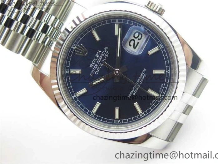 1228 DateJust 36 SS 116234 ARF 1:1 Best Edition 904L Steel Blue Dial on Jubilee Bracelet SH3135 V TravelReady 3214